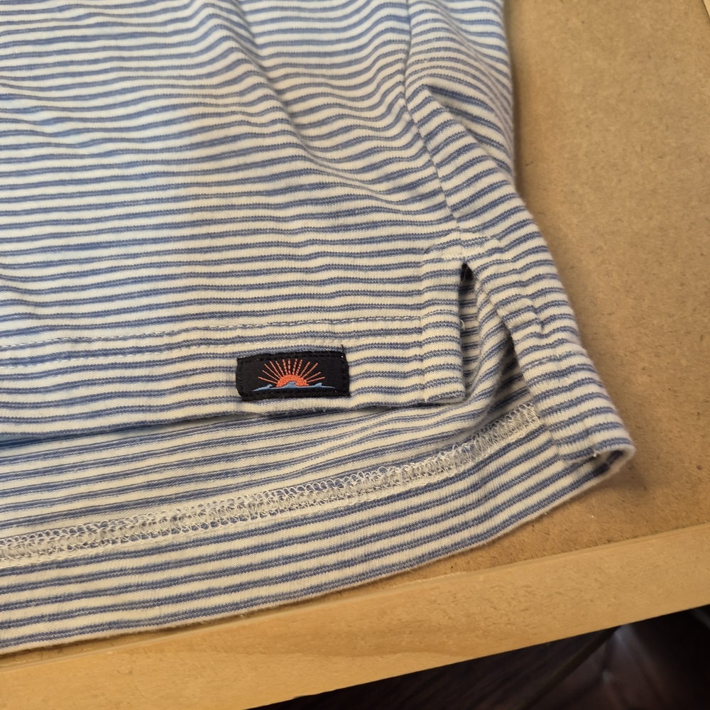 Faherty Classic Blue and White Long Sleeve Polo 2674/380 - Picture 4 of 8